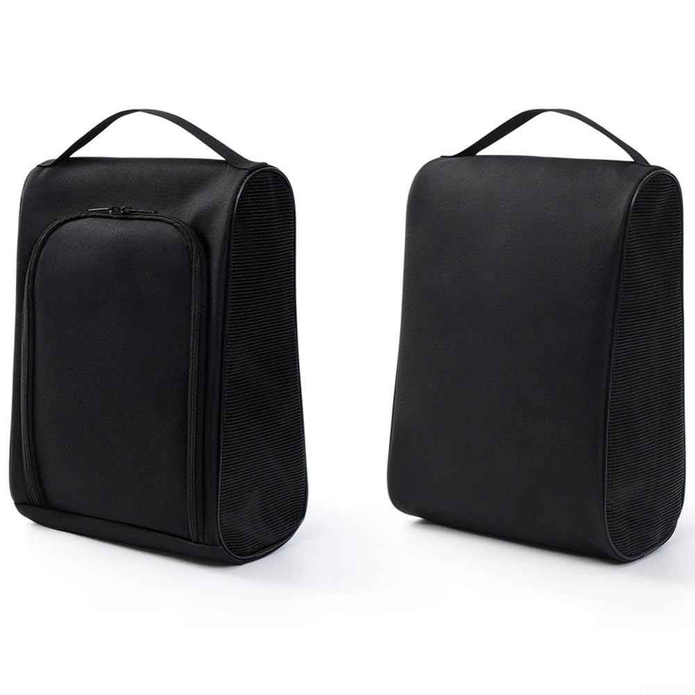 Elegante bolsa de zapatos de golf con diseño ventilado y compartimentos funcionales (negro)
