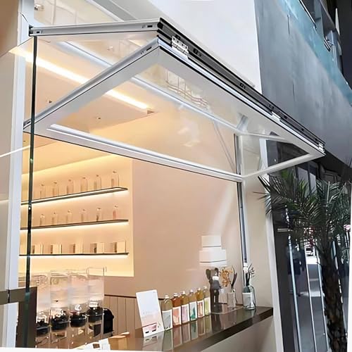 Rivorne Folding Sliding Concession Window with Glass & Lock, Aluminum Drop Down Serving Windows with...