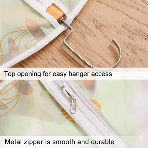 4 Pack Breathable EVA Zipper Hanging Garment Bag, Bottom Enclosed Cloth Cover, Translucent Water Proof Garment Covers, for Suits, Coats, Sweaters, Shirts4