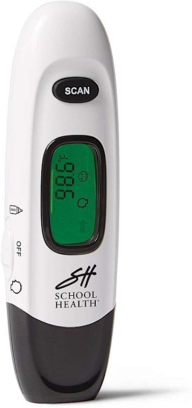 School Health - No Touch Infrared Thermometer, for Kids and Adults, Color-Coded Fever Guidance, Fast, Reliable, and Accurate Results, FSA and HSA Eligible