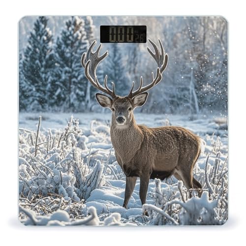 Báscula digital de baño con vidrio templado y pantalla LED miniatura 1