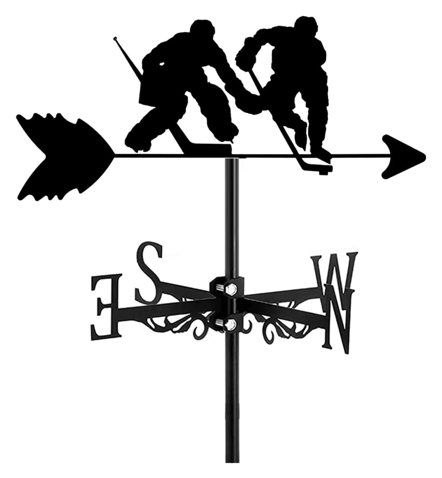 TAXXII Metal Weather Vane,Sports Physical Project Decoration Weathervane for Gardens Roof,Outdoor Lawn,Fence Posts,Pergola,Greenhouse,Barn Or Shed(Ice hockey)