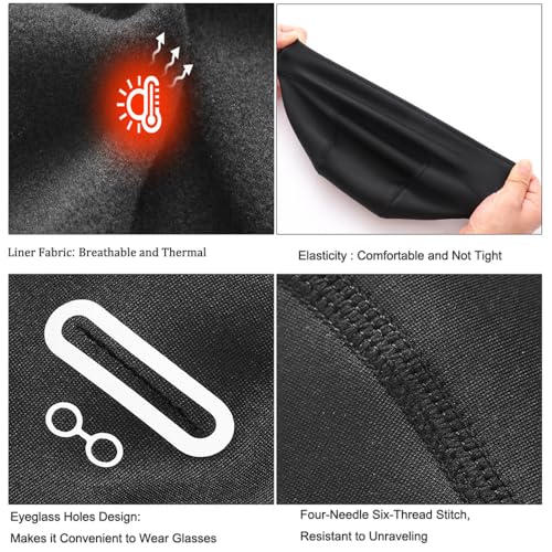 Kids Winter Skull Cap Helmet Liner Beanie – Thermal Cycling Cap, Warm Hat for Cold Weather, Perfect for Bike, Ski, and Snowboard Helmets Black3