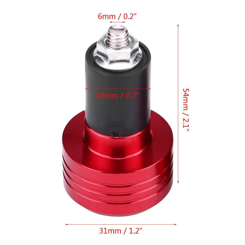 Qiilu - Puntas de Manillar Universal antivibraciones, 22 mm, Universal de Aluminio para Motocicletas (Rojo)
