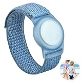 Taipintee Bracelet de Montre Airtag en Nylon pour Enfant - Anti-Perte - Anti-Rayures - Motif Ours Magiques pour Le Positionnement du Bracelet de Suivi Airtag (Bleu)