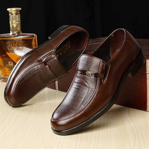 Oxford Shoes for Men Men's Formal Leather Shoes Spring Autumn Business Work Shoes, Round Toe Slip-On Design2