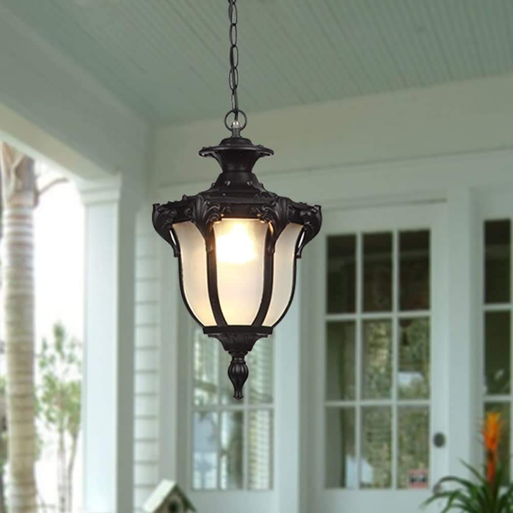 BLOOHK IP55 Waterproof Outdoor Pendant Light, Vintage Exterior Hanging Chandelier for Gazebo, Porch, Patio, Pergola, Balcony, Corridor