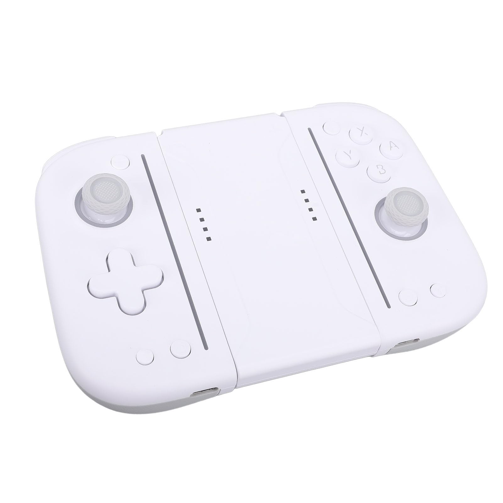 Jiawu Controller di Gioco Wireless Pulsanti Meccanici RGB Vibrazione Regolabile per Giochi e Lite, Materiale ABS Resistente, Batteria a Lunga Durata (Bianco Grigio)