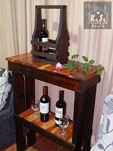 Image of 2-Tier Solid Wood Rolling Bar Cart With Wheels - Wine Serving Trolley, Utility and Kitchen Storage Cart, Seasoning Rack for Dining Room (2 Tier, Brown Polish) (Style 8)