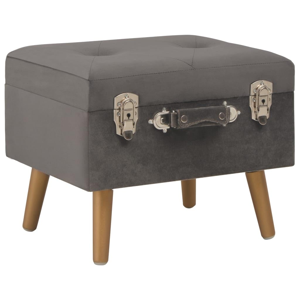 Tabouret de rangement gris velours 40 cm créez un cocon douillet