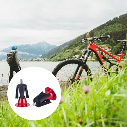 Image of 2 Pack Aluminum Bike Handlebar End Plugs Bike Bar End Grips Expanding Locking Bar End Caps for Drop Bars, Expandable Adjustable Locking End Caps