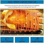 Kenmore Grille-pain Four Air Apéritif - Poulet frit, Rotisserie, Pain de cuisson, Cookie, Pizza Dehydrator Racks Convection Appareils de cuisine 26 Quart Four à friteuse à air Acier inoxydable