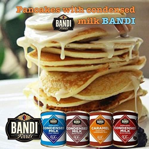 BANDIFoods Imported Sweetened Condensed Milk, 13.6 Ounce (Pack of 12), Easy Opener, Authentic Delicious Taste for Baking, Tea and Coffee (12 Pack, Caramel)