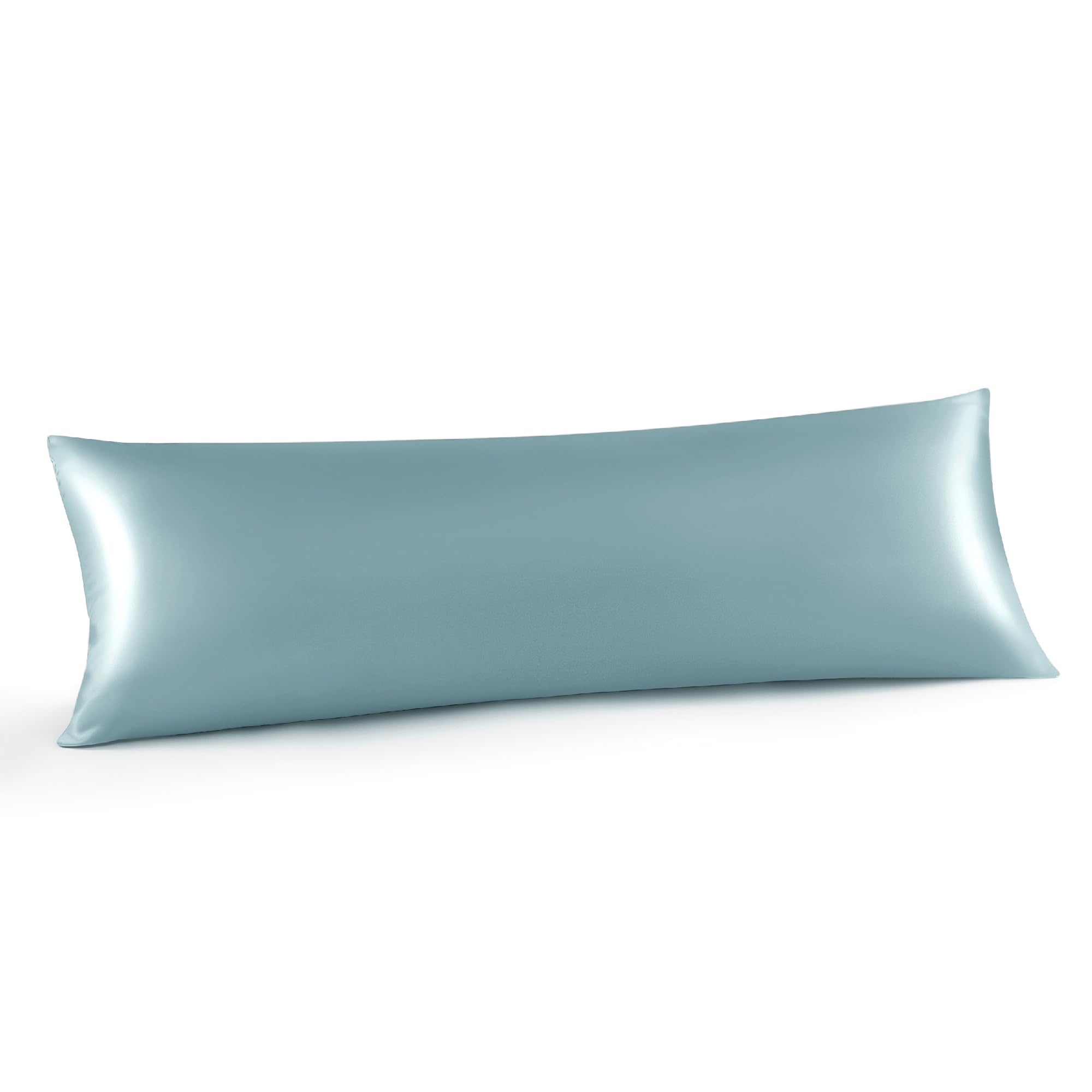 INFIIXSO Body Pillow Cushion Cover with Zipper, Luxury Mulberry Silk Long Body Pillow Case 20x54 Inches, Ultra Smooth and Soft Cooling Pillowcase, Gift for Women, Men (Haze Blue)