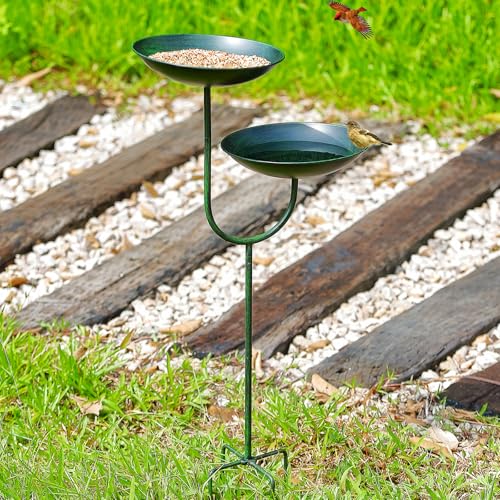 Aifeorzo Banheiras para pássaros, 99 cm de altura e comedouro para pássaros, banhos de pássaros de m