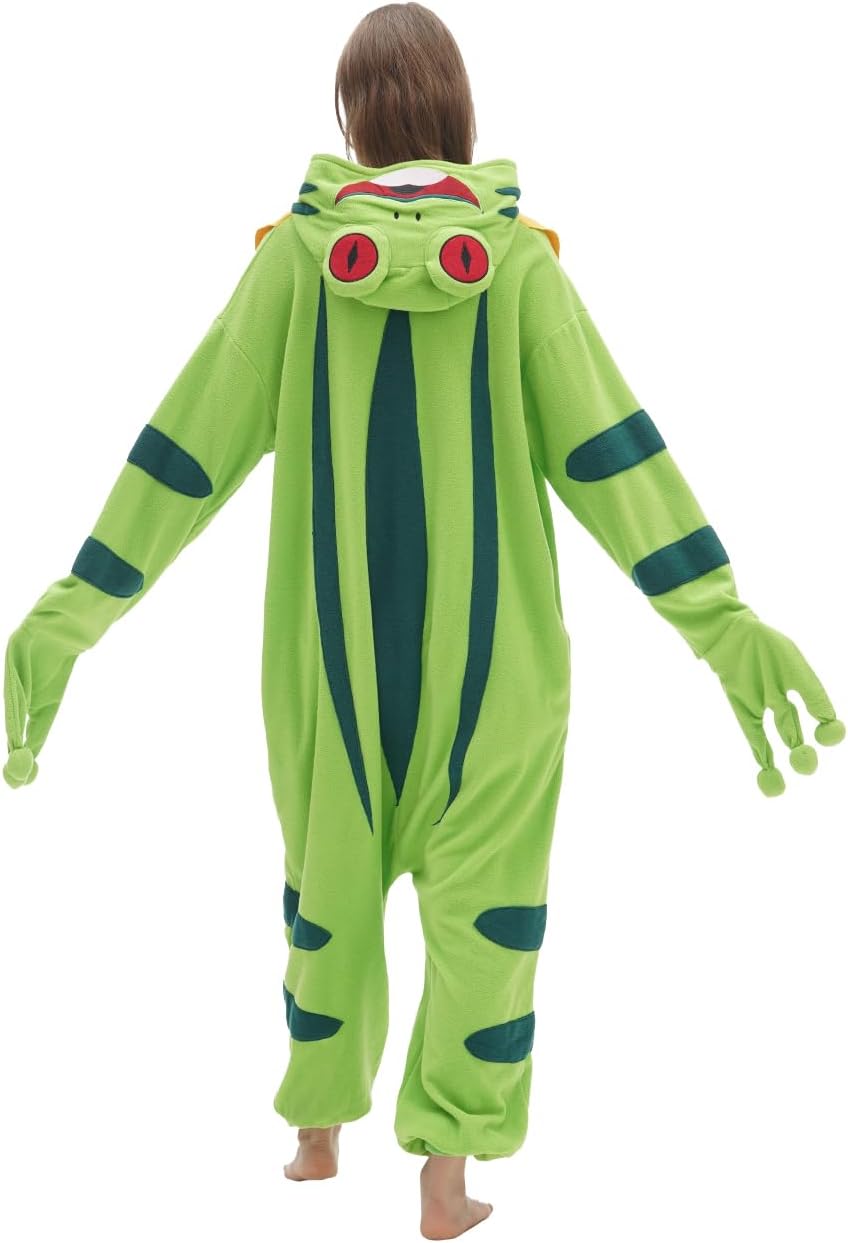 vavalad Adult Onesie Pajama Cosplay Halloween Christmas Custume for Women Men Teens, Green - Image 5