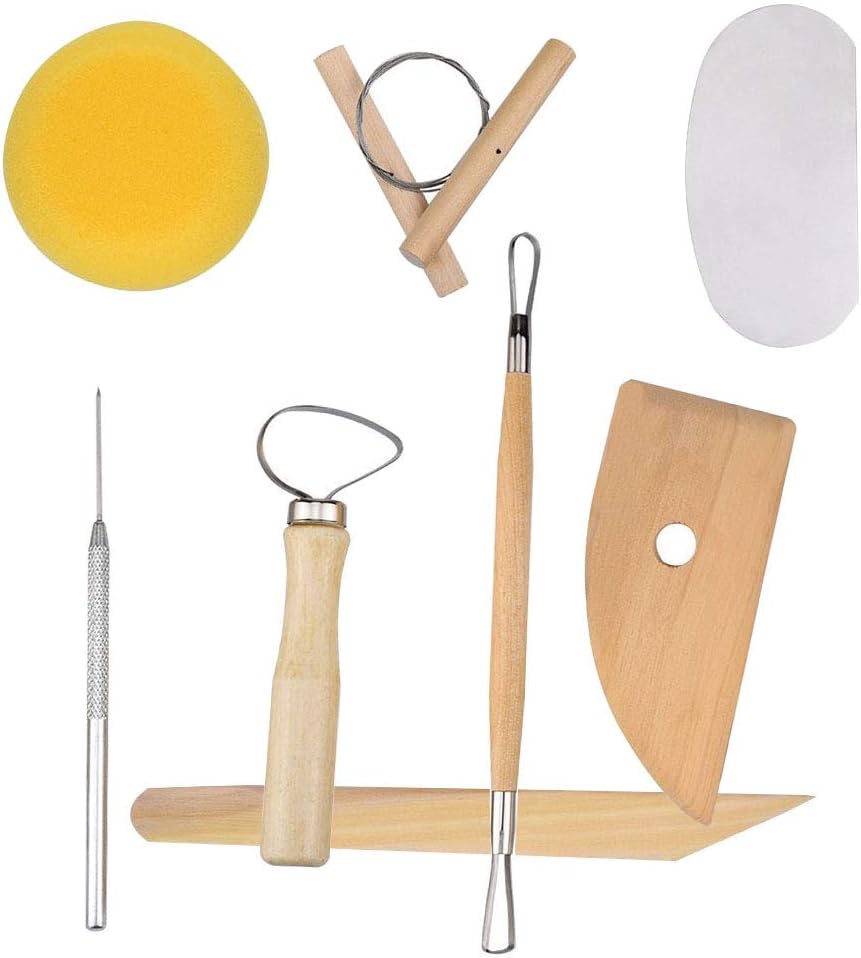RuiLing 8PCS in 1 Kit Clay Ceramics Molding Tools Wooden