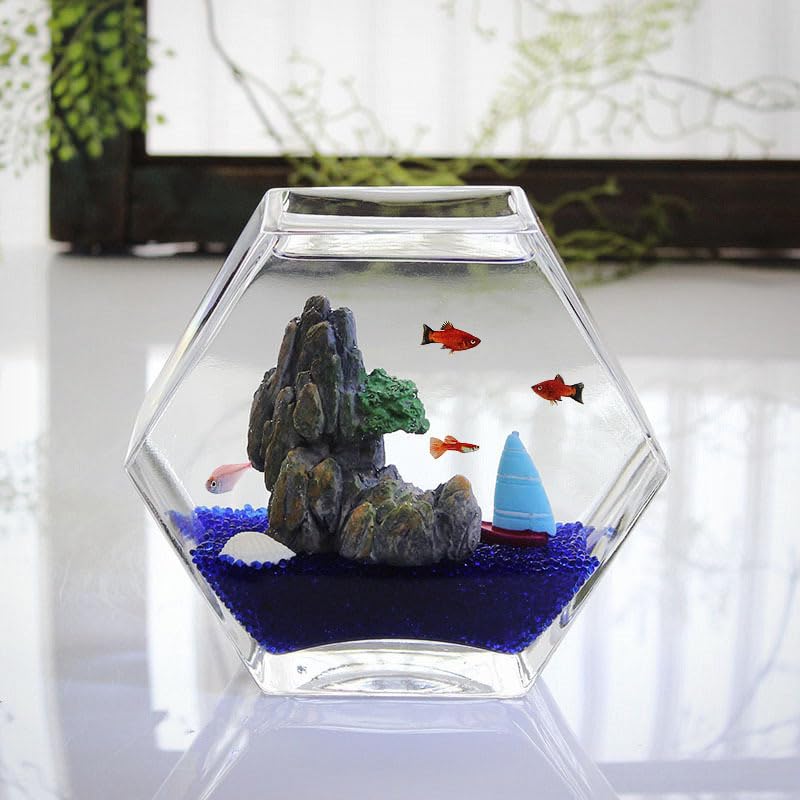 新品希少限定⭐シュプリーム✫ロゴ ガラス アクアリウム 水槽 金魚鉢 テラリウム Amazon | magihand 金魚鉢 水槽 小シンク 苔テラリウム 六角形ボディ