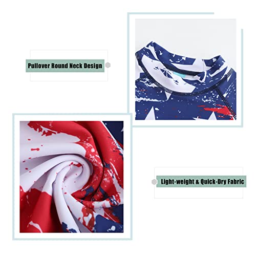 Image of Girls Rash Guard Swimsuits Short Sleeve Swim Shirt for Kids Girls One Piece Bathing Suit Swimwear 7-16 Years