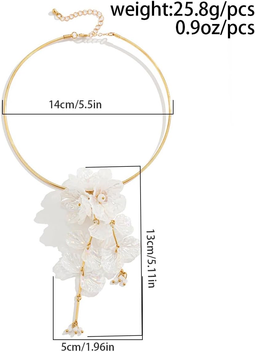 Women's Metallic Oversized Flower Open Choker - Gold Plated Tribal Vintage Boho Vacation Party Statement Necklace Fashion Costume Jewelry - Image 8