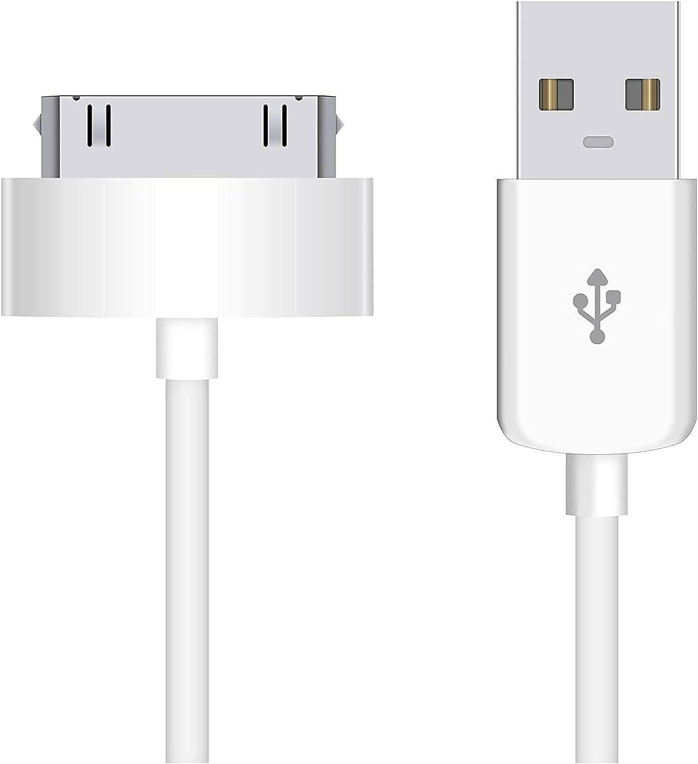 USB Sync And Charging Data Cable For i-Phone 4/4S/3G/3GS, iPad 1/2/3/iPod - (1m White, Pack of 2)