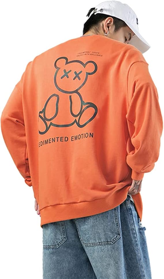 Amazon Co Jp エイチユーエー トレーナー メンズ おしゃれ 長袖 スウェット トップス 綿 ゆったり クマロゴ かわいい 人気 4カラー M Xl ツータックパンツ コットンパジャマ カラーワイシャツ 接触冷感ジーンズ ミセスジャケット リネンチュニック セミワイドパンツ