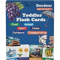 Docdeer Toddler Kids Flash Cards Ages 1 2 3 4- Learn Animals, Food, Outdoors, Home, Sport, Tansportation - Learning Flash Cards Activities for Toddlers and Preschool