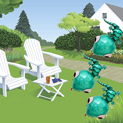 Image of Gecko Balloon Gecko Foil Mylar Balloons for Garden Insect Animals Theme Birthday Party Supplies Decorations 32 inch 5PCS
