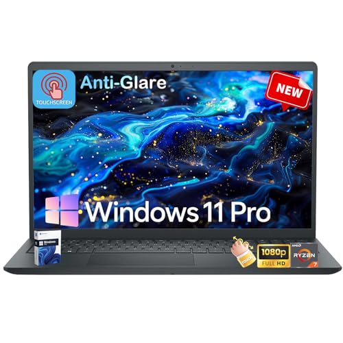 Dell Inspiron 15 3535 Touchscreen Business Laptop Computer - AMD Ryzen 7 7730U Processor (8 Cores), 16GB RAM, 1TB SSD, 15.6" Anti Glare FHD Display, Numeric Keypad, Webcam, Windows 11 Pro