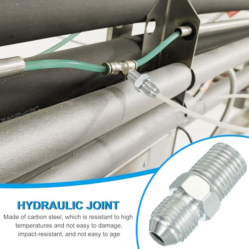 Image of PATIKIL Pipe Adapter Connector 1 /2 inch Male 74 Flare JIC x 1 /4 inch Male R Pipe Fitting Oil Feed Restrictor Fitting Hydraulic Connector for Oil Steam Water Pipelines System