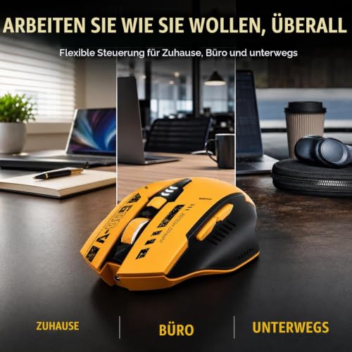 inphic A9 Kabellose Gaming‑Maus, wiederaufladbar, 12800 DPI, RGB – Ansicht 5