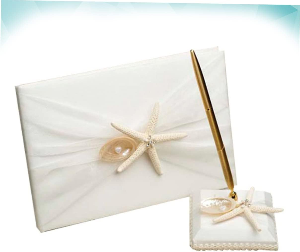 Mobestech Beach Style Guest Book for Wedding Ceremony DIY Sign in Book with Pen Holder for Engagements Capture Memories at Your Special Day