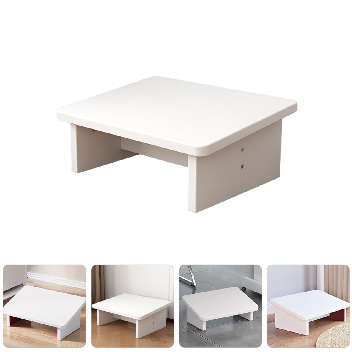 BETOOKY Sgabello Poggiapiedi in Legno Naturale 30 Cm Antiscivolo, Sedile Ergonomico Inclinato per Ufficio e Casa, Poggiapiedi da Scrivania per Adulti Supporto Comfort