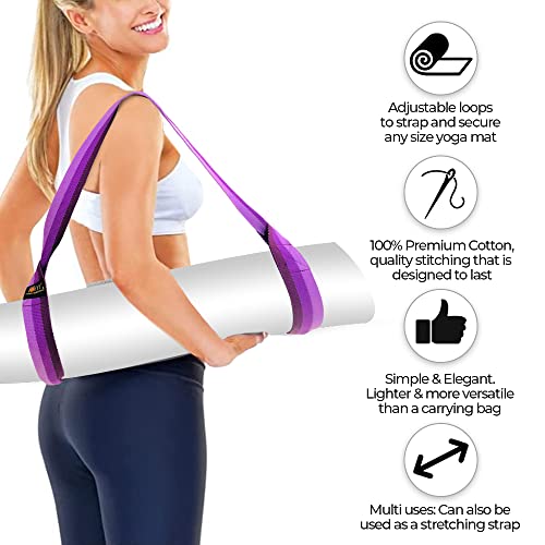 Image of Yoga Mat Strap for Carrying, Adjustable Mat Holder Carrier Sling with Thick, Durable & Comfy Texture Stretching