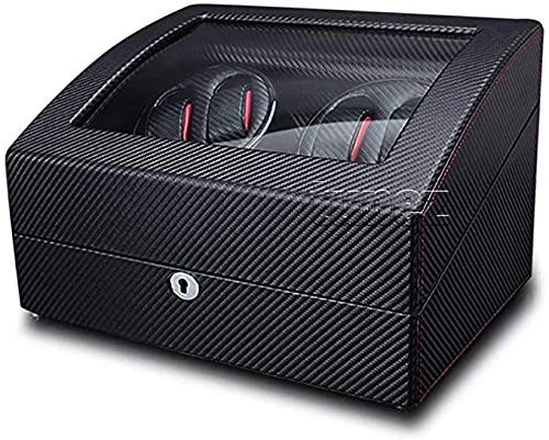 Tunez - Caja de Almacenamiento automática para Relojes de 4 + 6 (Fibra de Carbono), Color Negro