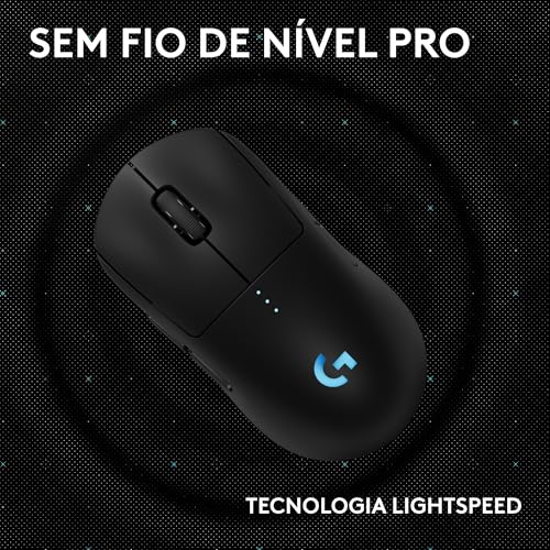 Mouse Gamer Sem Fio Logitech G PRO 2 LIGHTSPEED para Destros ou Canhotos, 4 Botões Programáveis e Removíveis, Sensor Hero 2 44K DPI, Carregamento USB-C, PC/Mac - Preto - Imagem 6