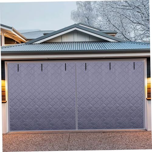 Aislamiento para puerta de garaje de 2,4x2,1m: cortina de algodón impermeable gris para invierno 7