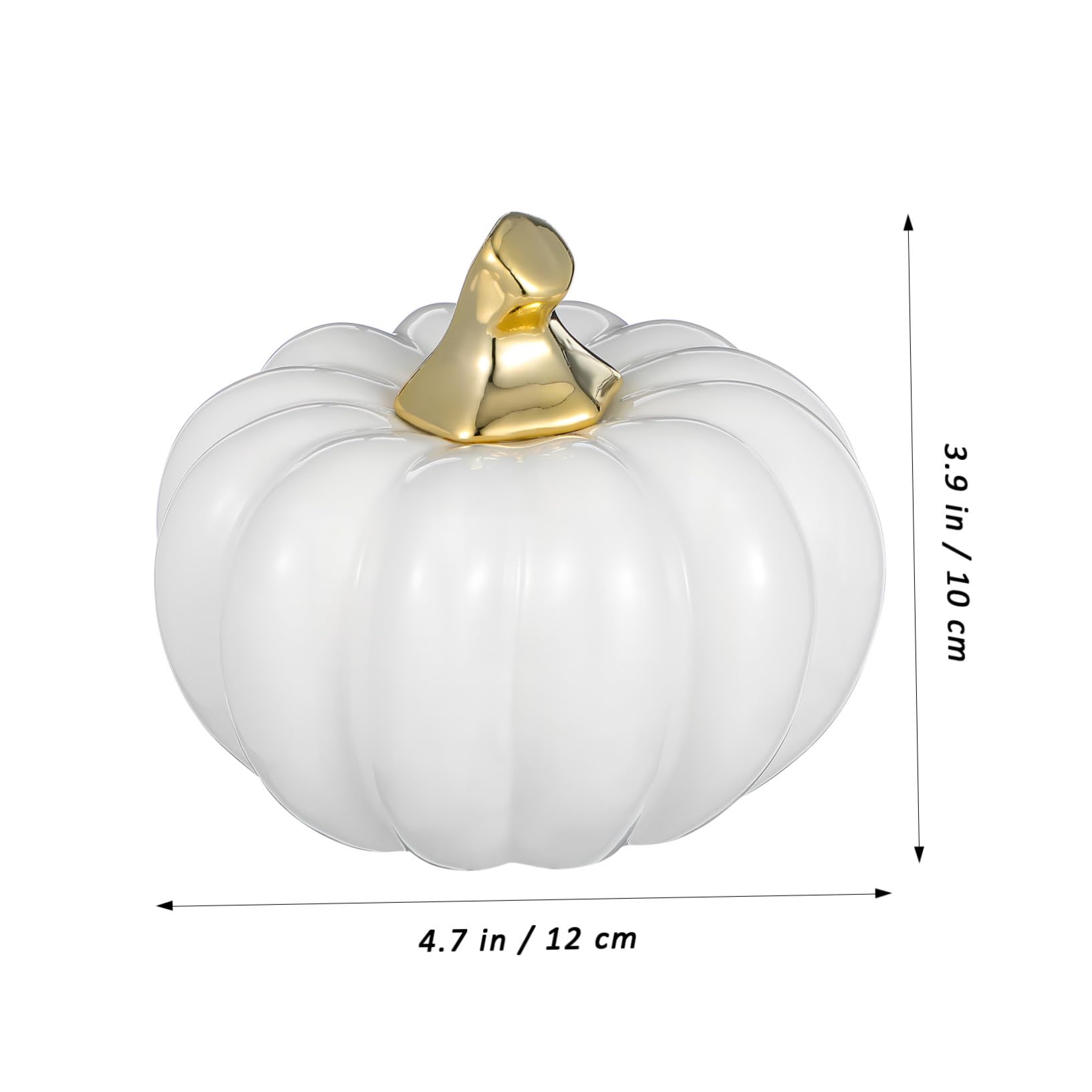 Keramik Kürbis Ornament Weiß Halloween Dekoration Deko Feier Herbst Party