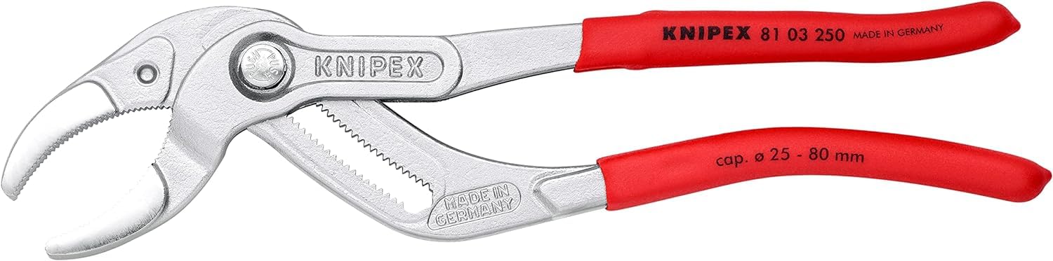Knipex 81 03 250 Sb Plastic Pipe Grip Pliers Chrome 250Mm - 80Mm Capacity 4003773078906