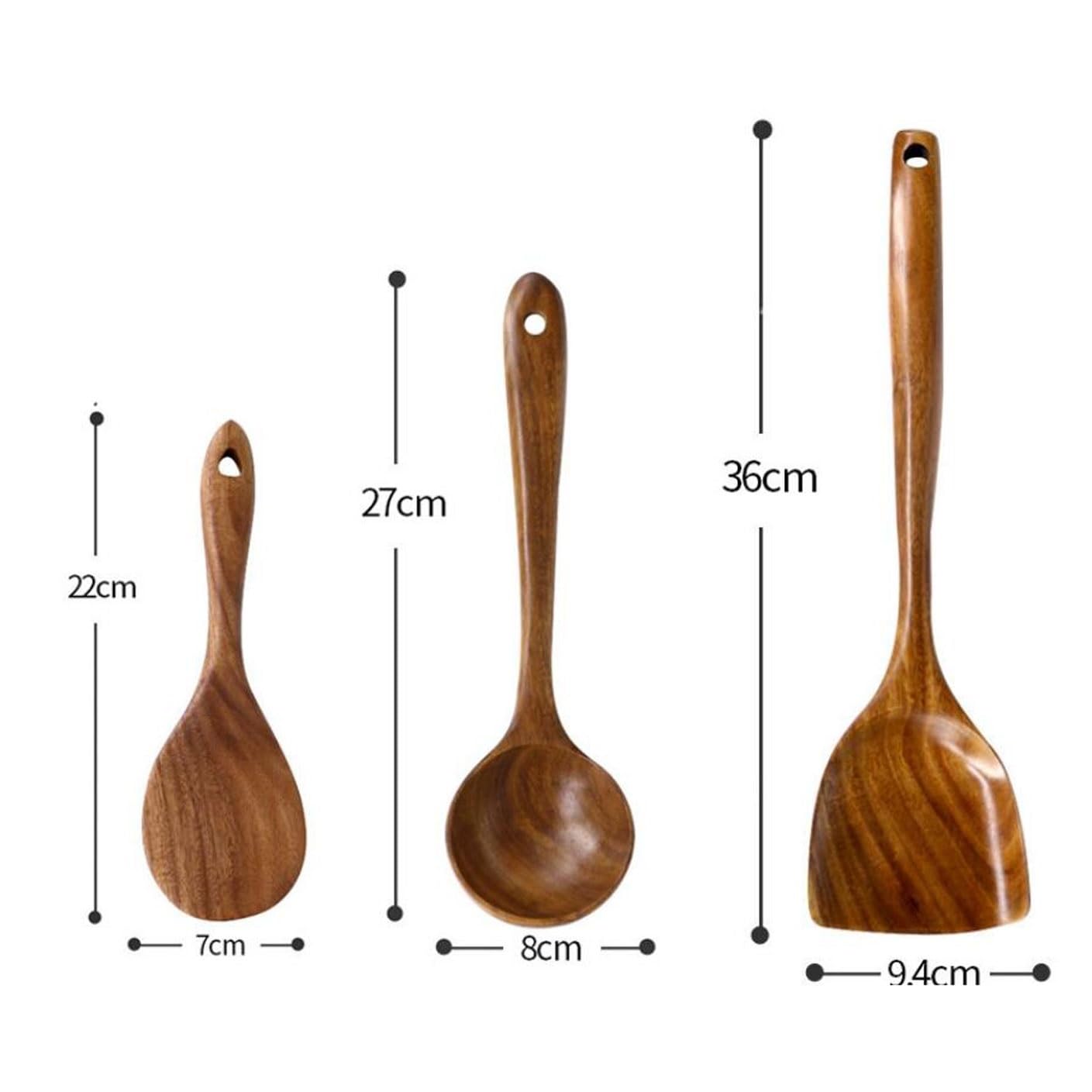 Kochlöffel, Spachtel, hölzerne Küchengeräte, Gadgets, Kochgeschirr, 3-teilige Set