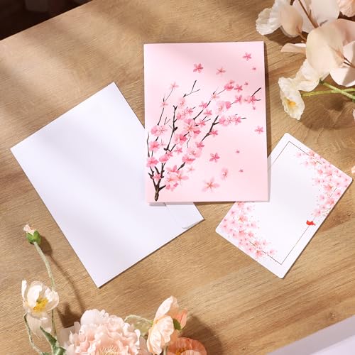 Image of Cherry Blossom Pop Up Card, 3D Popup Flower Birthday Card For Wife, Women