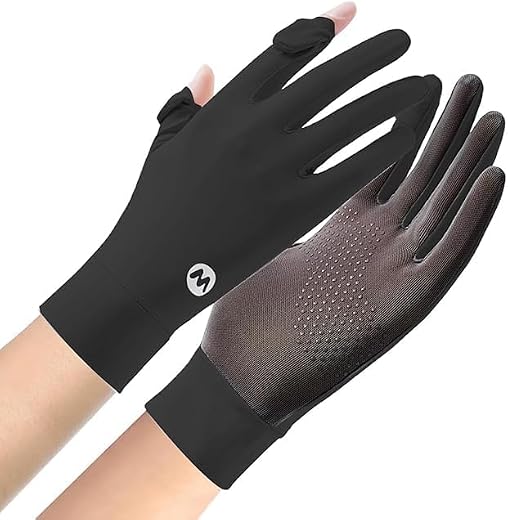 HARBAX SOAP Women's Silk UV Sun Protection Glove Hand Gloves for Sun Protection, Gloves for Women Bike, UPF 50+ UV Protect...