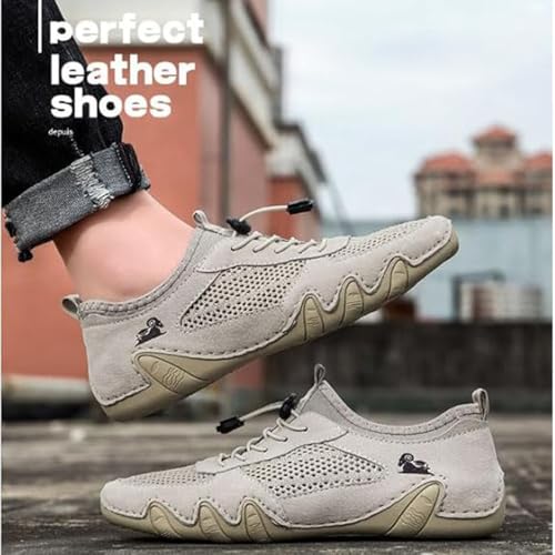 Vogany Men Shoes,Vogany Shoes Orthopedic Sneakers Men Handmade Men's Casual Driving Trainers - Summer Outdoor Breathable Mesh Slip-On Sneakers for Hiking & Walking2