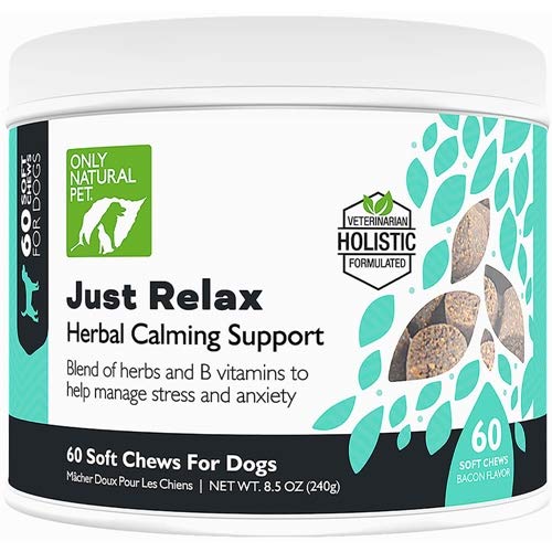 Only Natural Pet Just Relax Herbal Calming Chews for Dogs, 60 Soft Chews
