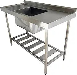 Pia Industrial Aço Inox 130cm X 60cm X 90cm + Cuba 50x40x30