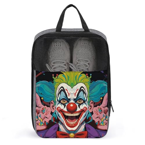 Organizador de zapatos con asa y estampado de payasos