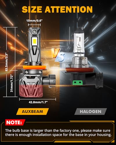 Image of Auxbeam 2026 H11 H8 H9 Fog Lights White Powersport Lights Offroad 30000LM