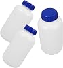 3pcs Thickened Sealed Plastic Reagent Bottles Liquid Storage Containers Caps Refillable Sample Bottles for Home and Industrial Use Translucent Design