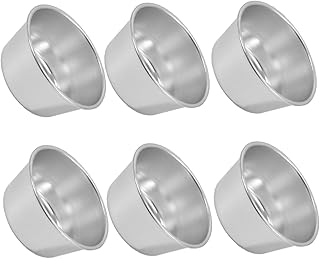 6pcs Non Stick Pudding Cups Cookie Molds for Baking Popover Pans Cupcake Molds Jelly Making Baking Tins Flan Round Cake Pans Non-stick Pudding Aluminum Alloy Egg Muffin