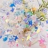 Snowflake Confetti,480pcs Shell Snowflake Xmas Sequins Snowflake Table Confetti Christmas Winter Snowflake Senta Stars Elk Party Supplies Table Decoration (shell) #3